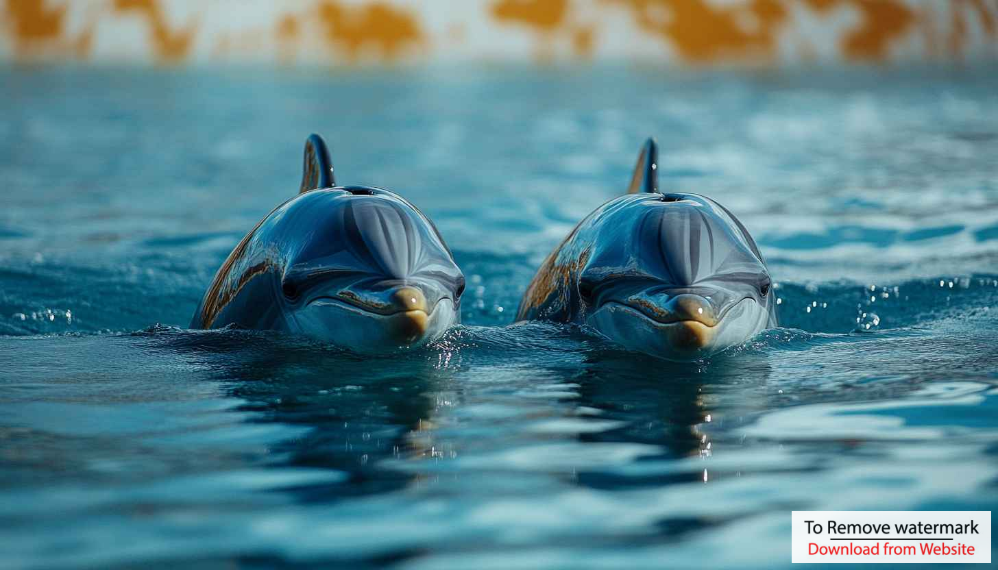 Two Dolphins Swimming Blue Ocean Water Mobile Phone Wallpaper Two Dolphins Swimming Blue Ocean Water Mobile Phone Wallpaper