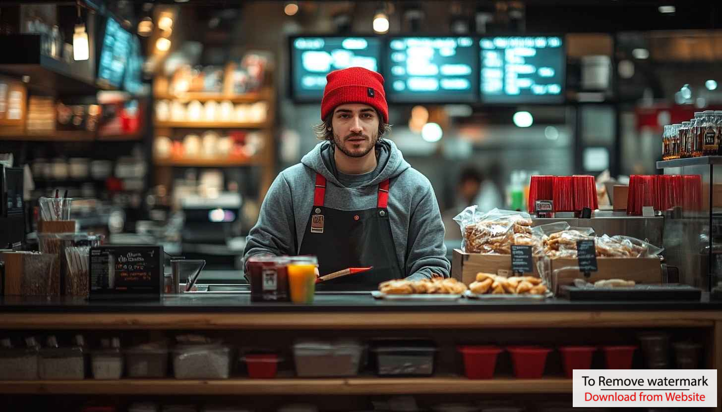 Coffee Shop Barista Portrait Wallpaper, Casual Café Worker Background Coffee Shop Barista Portrait Wallpaper, Casual Café Worker Background