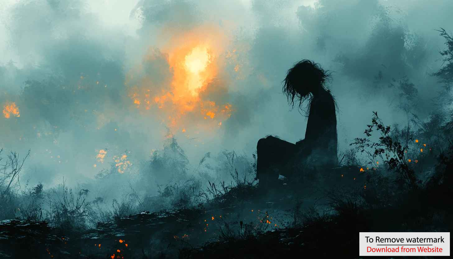 Melancholy Girl Silhouette Art Wallpaper for Desktop & Mobile Background Melancholy Girl Silhouette Art Wallpaper for Desktop & Mobile Background