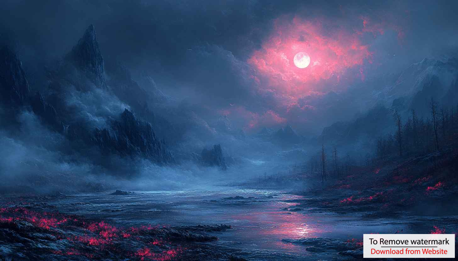 Mystical Pink Moon 4K Desktop Background Fantasy Landscape Wallpaper Mystical Pink Moon 4K Desktop Background Fantasy Landscape Wallpaper