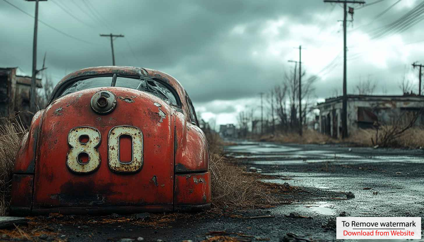 Post Apocalyptic Car Number 80 Grunge Style Desktop Wallpaper Post Apocalyptic Car Number 80 Grunge Style Desktop Wallpaper