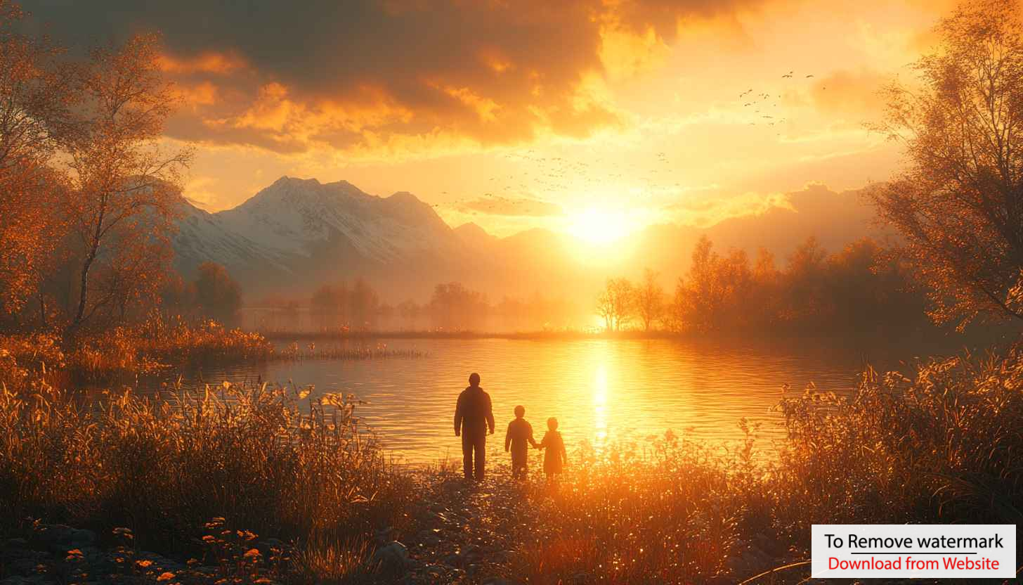 Golden Sunset Lake Family Moment 4K Desktop Background Wallpaper Golden Sunset Lake Family Moment 4K Desktop Background Wallpaper
