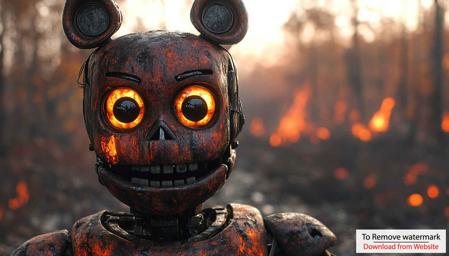 Burning Five Nights at Freddy's Robot Free Desktop Wallpaper Burning Five Nights at Freddy's Robot Free Desktop Wallpaper