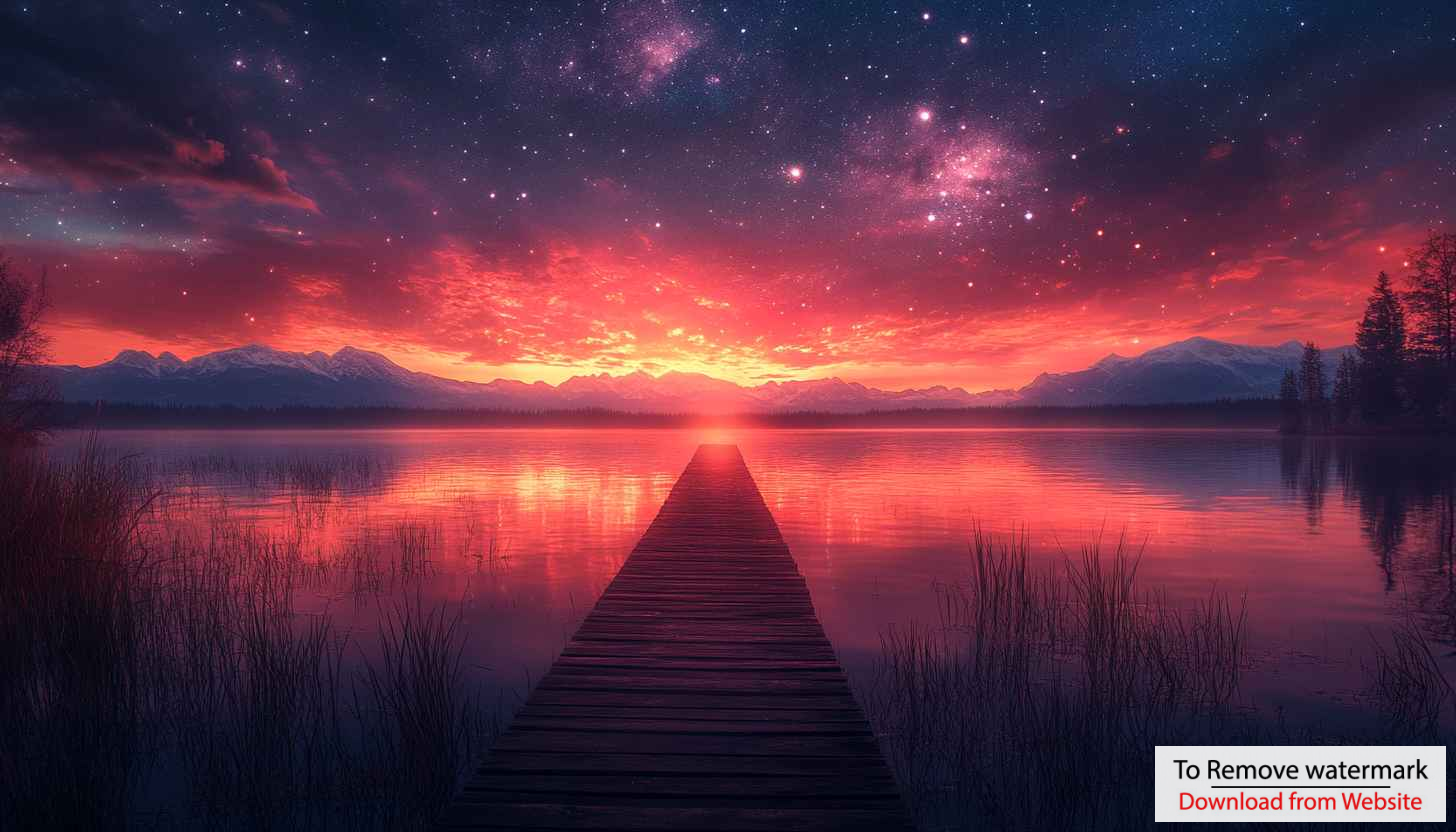 Red Sunset Lake View Landscape Mobile Wallpaper, 4K Desktop Background Red Sunset Lake View Landscape Mobile Wallpaper, 4K Desktop Background