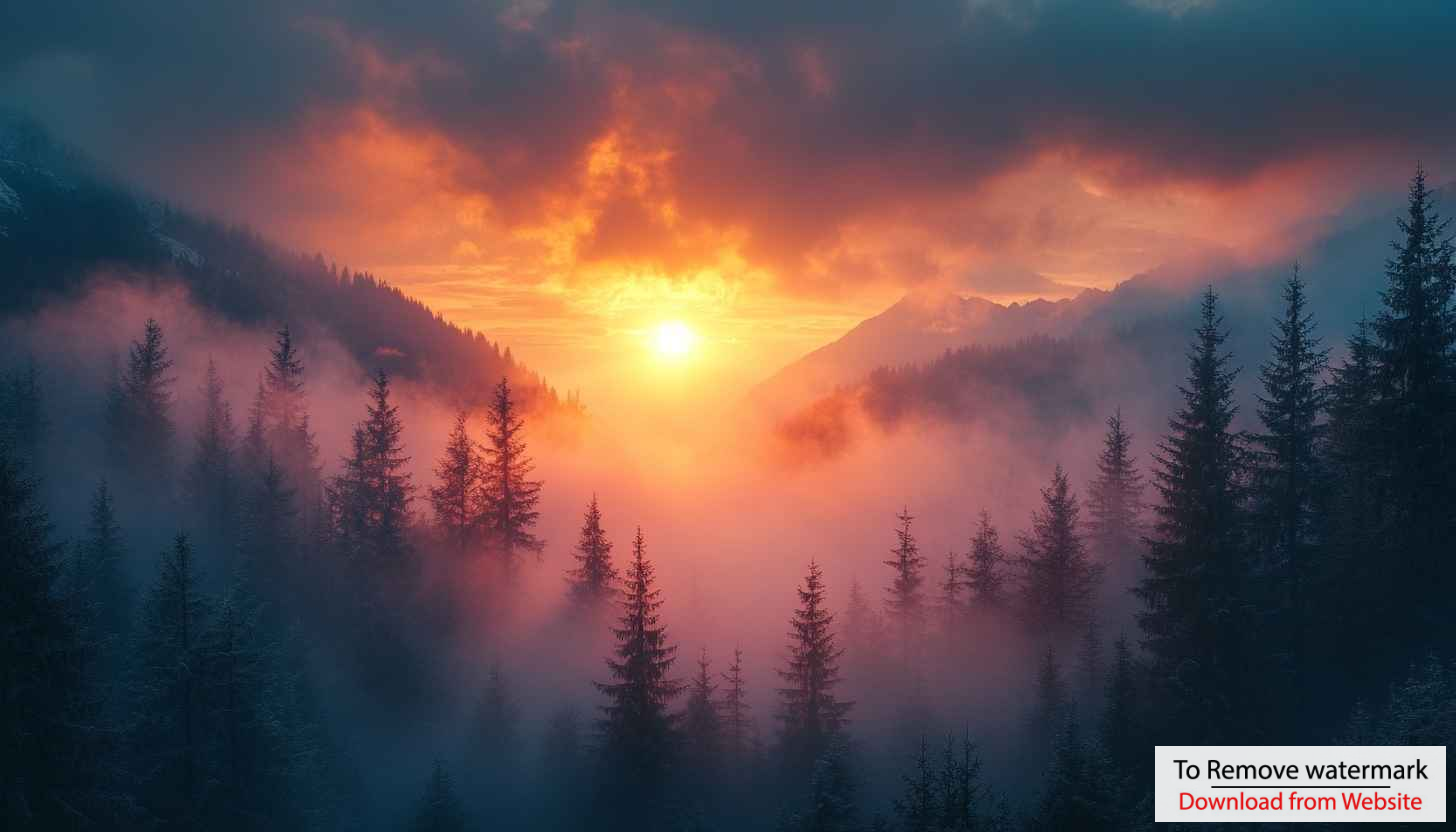 Fiery Sunset Mountain Forest 4K Desktop Background Mobile Wallpaper Fiery Sunset Mountain Forest 4K Desktop Background Mobile Wallpaper