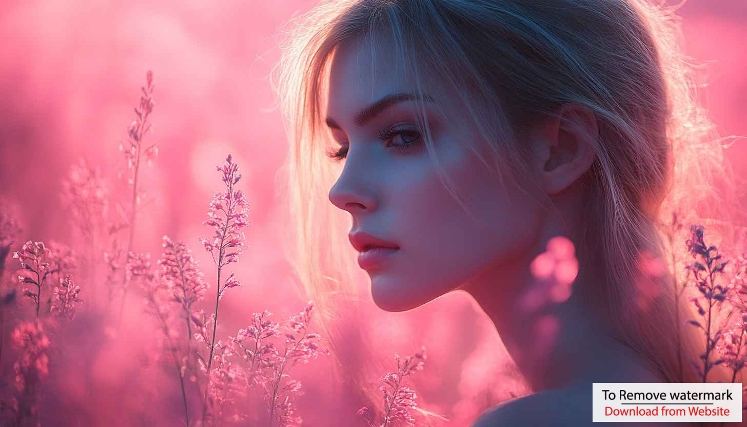 Blonde Woman Pink Field Scenery Mobile Background Aesthetic Wallpaper Blonde Woman Pink Field Scenery Mobile Background Aesthetic Wallpaper