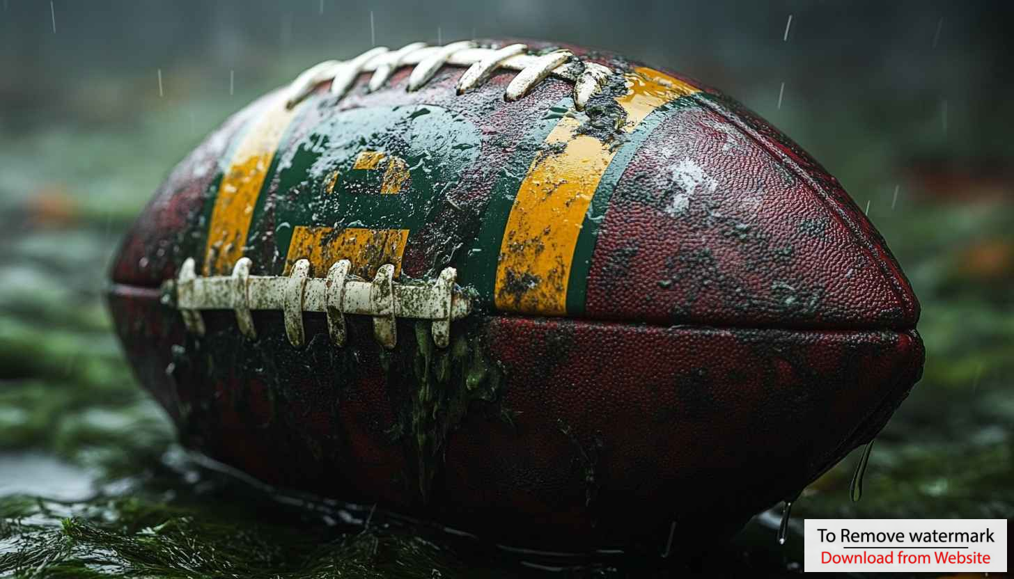 Wet Football Mobile Wallpaper, Green and Yellow American Football Background Wet Football Mobile Wallpaper, Green and Yellow American Football Background
