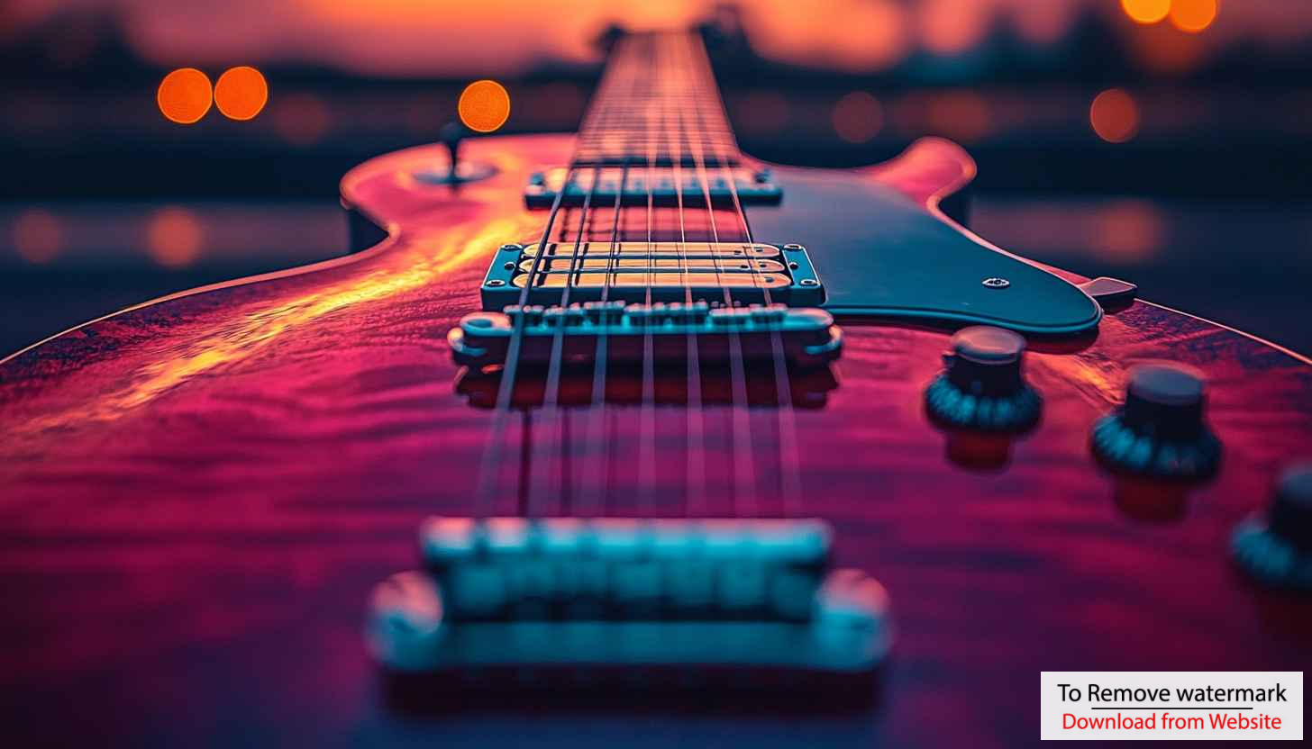 Electric Guitar Close-up at Sunset 4K Desktop Wallpaper Free Electric Guitar Close-up at Sunset 4K Desktop Wallpaper Free