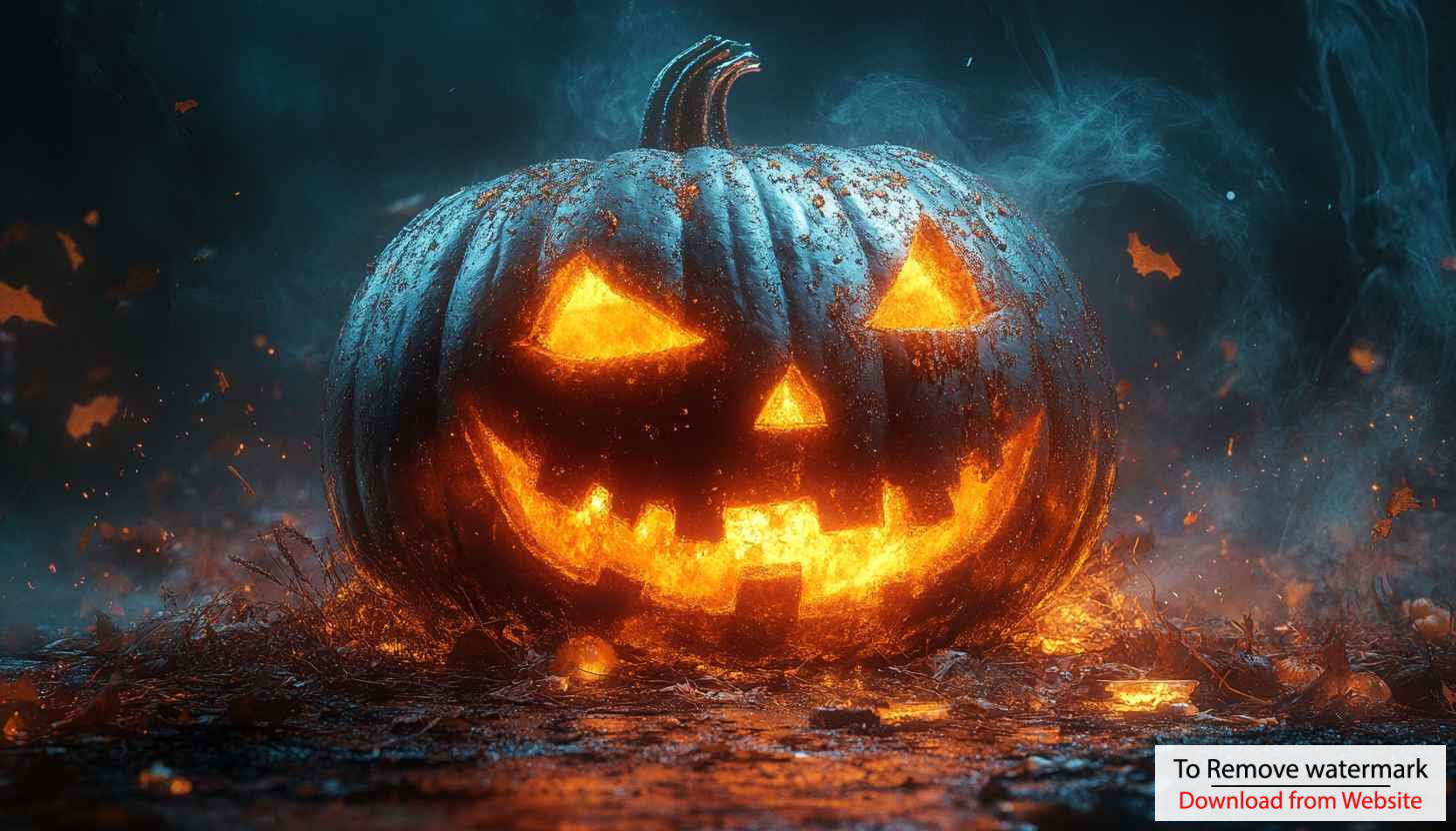 Glowing Halloween Pumpkin Mobile Wallpaper, Spooky 4K Desktop Background Glowing Halloween Pumpkin Mobile Wallpaper, Spooky 4K Desktop Background