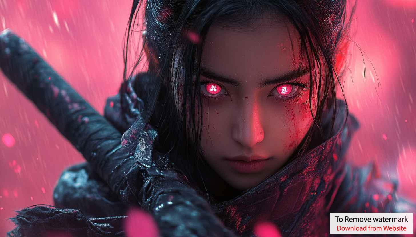 Anime Girl Red Eyes Warrior Free Wallpaper HD Desktop Background Anime Girl Red Eyes Warrior Free Wallpaper HD Desktop Background