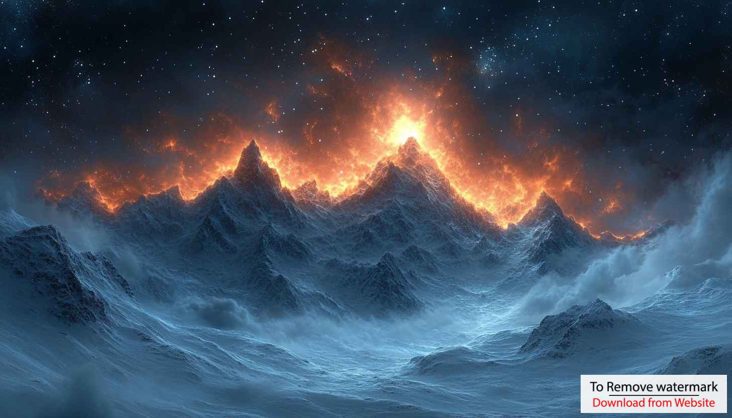 Fiery Mountain Peaks Digital Art 4K Desktop Wallpaper Fiery Mountain Peaks Digital Art 4K Desktop Wallpaper