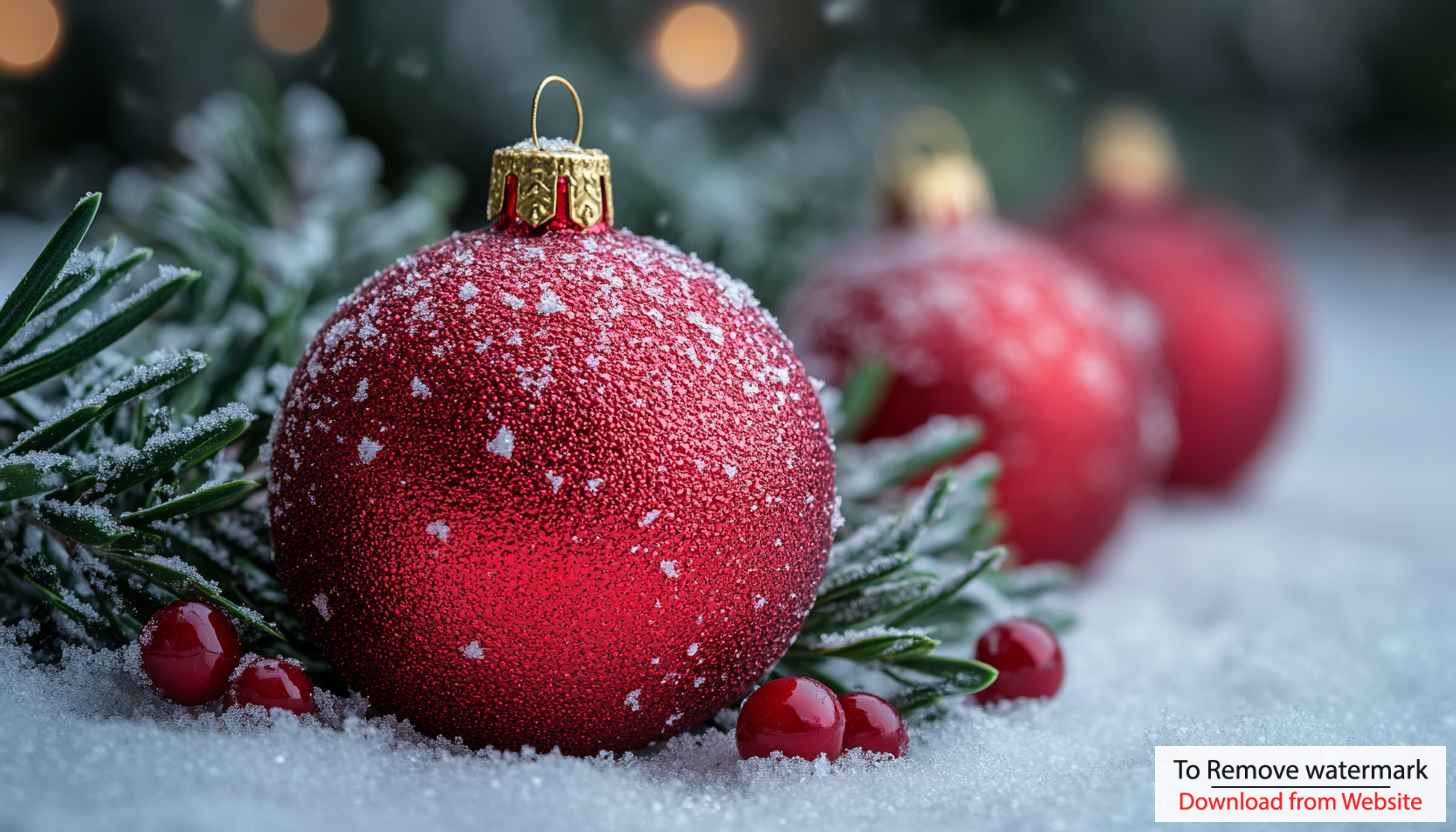 Festive Red Christmas Ornament Mobile Wallpaper Background for Free Festive Red Christmas Ornament Mobile Wallpaper Background for Free