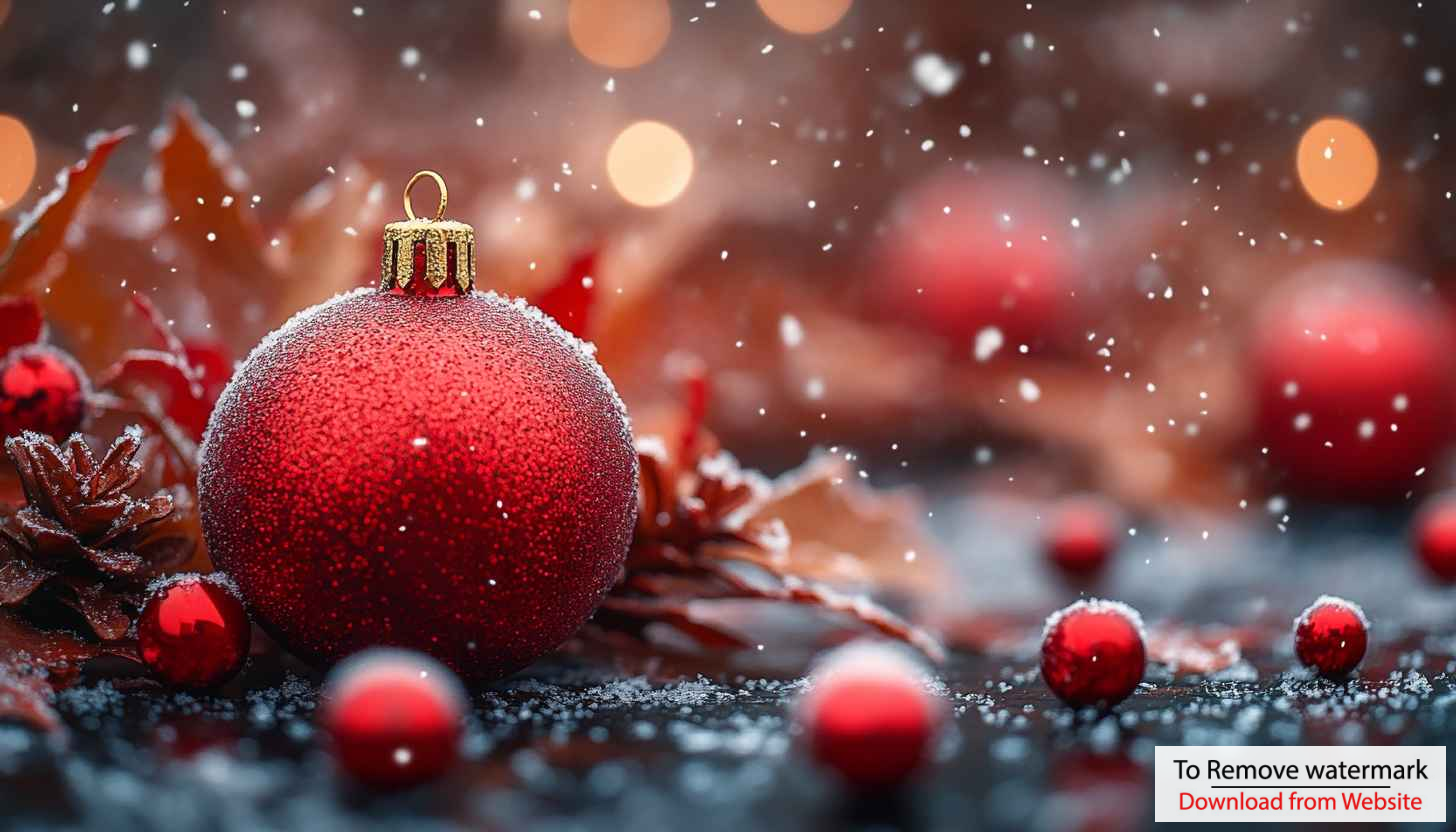 Red Christmas Ornament Snowfall Mobile Background Festive Season Wallpaper Red Christmas Ornament Snowfall Mobile Background Festive Season Wallpaper
