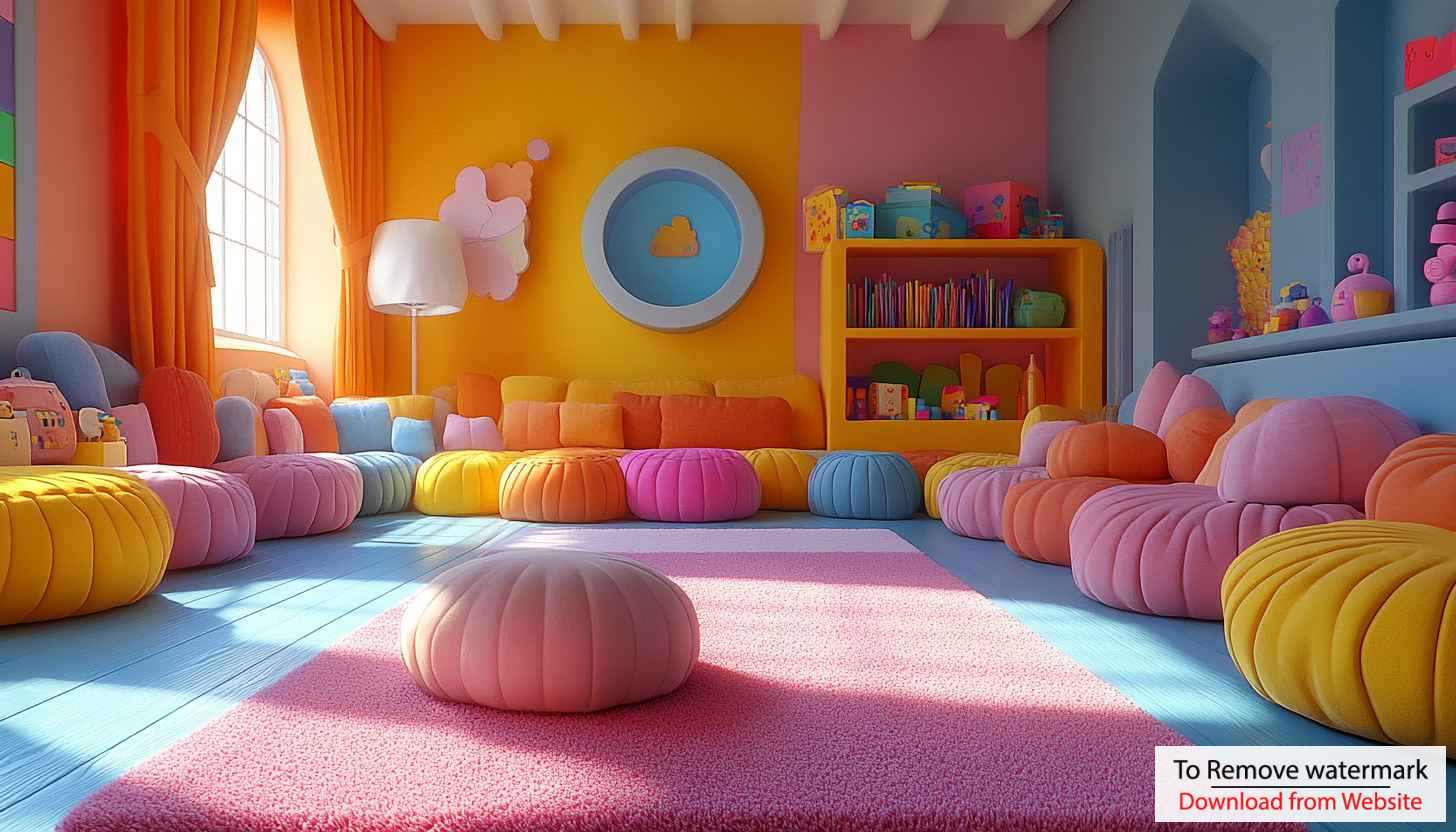 Vibrant Playroom Interior Design 4K Wallpaper for Desktop Background Vibrant Playroom Interior Design 4K Wallpaper for Desktop Background