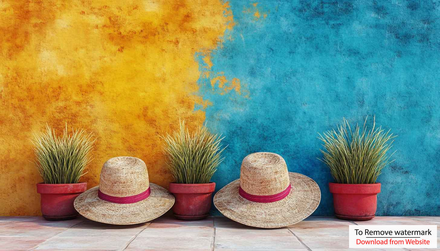 Colorful Wall Art Straw Hats Mobile Wallpaper Tropical Vibe Colorful Wall Art Straw Hats Mobile Wallpaper Tropical Vibe