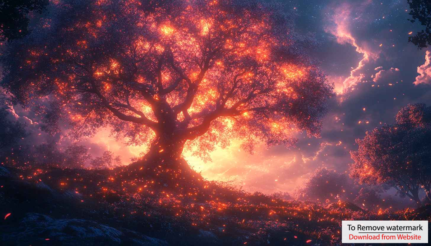 Burning Tree Fantasy Forest 4K Desktop Background Mobile Wallpaper Burning Tree Fantasy Forest 4K Desktop Background Mobile Wallpaper