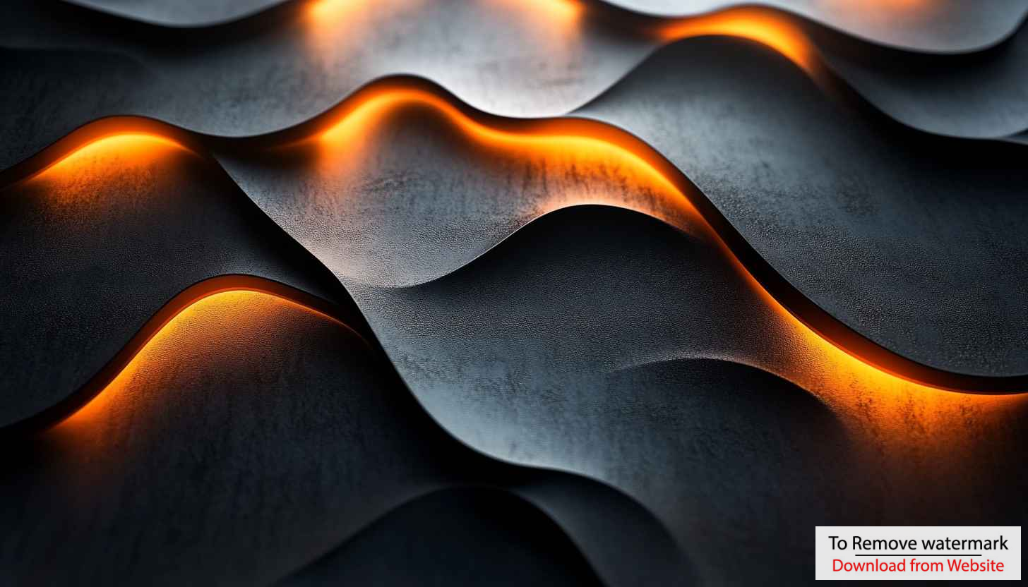 Abstract Dark Waves with Orange Glow 4K Desktop Wallpaper Abstract Dark Waves with Orange Glow 4K Desktop Wallpaper