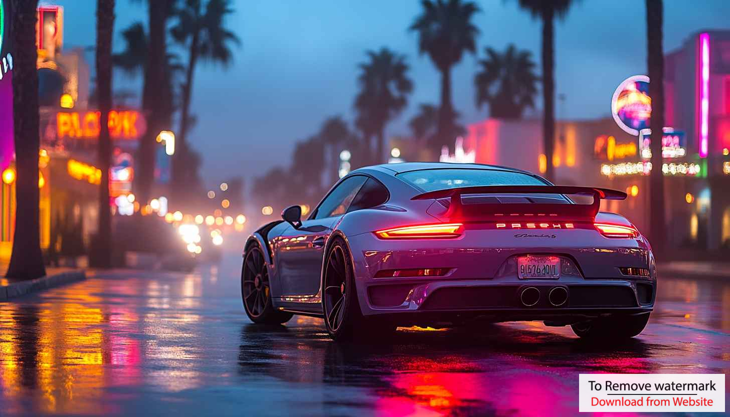 Porsche 911 Neon Cityscape Wallpaper - 4K Desktop Background Porsche 911 Neon Cityscape Wallpaper - 4K Desktop Background