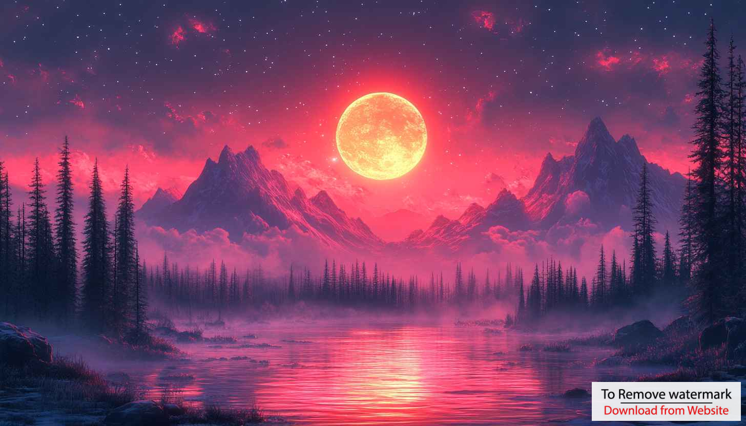 Full Moon Over Mountains Free Mobile Wallpaper 4K Background Full Moon Over Mountains Free Mobile Wallpaper 4K Background