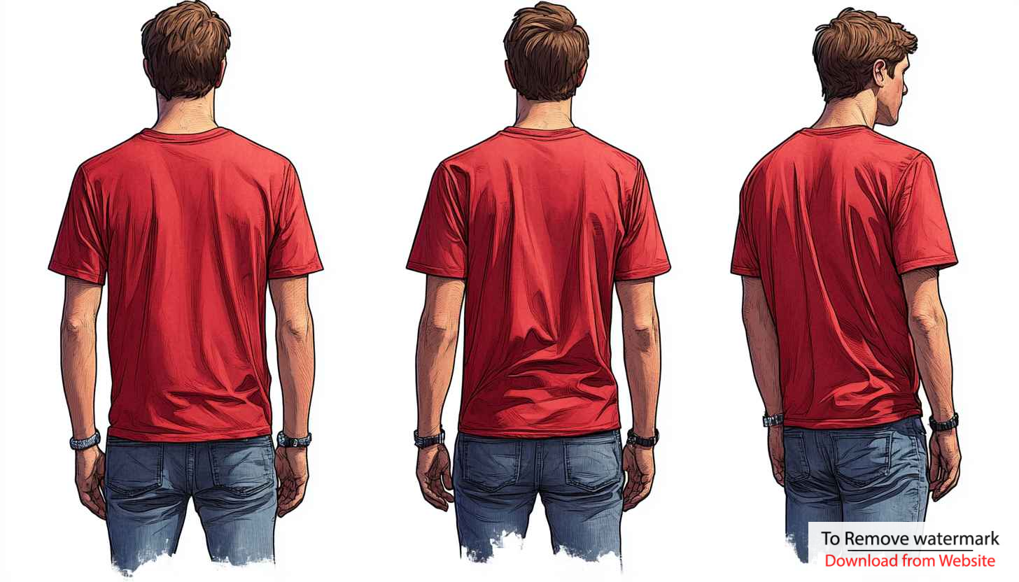 Man in Red T-Shirt Illustrated Mobile Wallpaper Background Man in Red T-Shirt Illustrated Mobile Wallpaper Background
