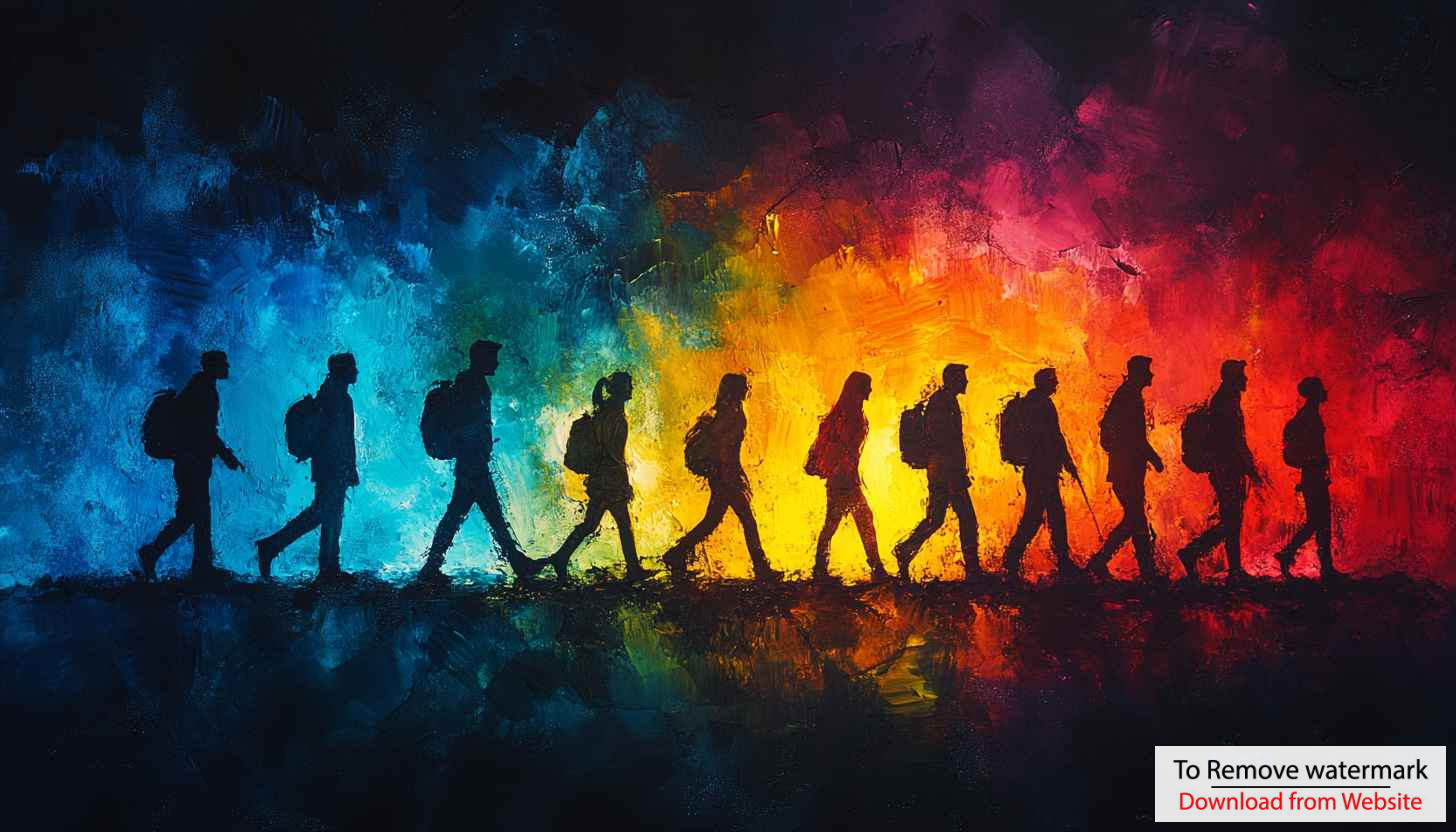 Walking Group Colorful Abstract Art 4K Mobile Phone Wallpaper Walking Group Colorful Abstract Art 4K Mobile Phone Wallpaper