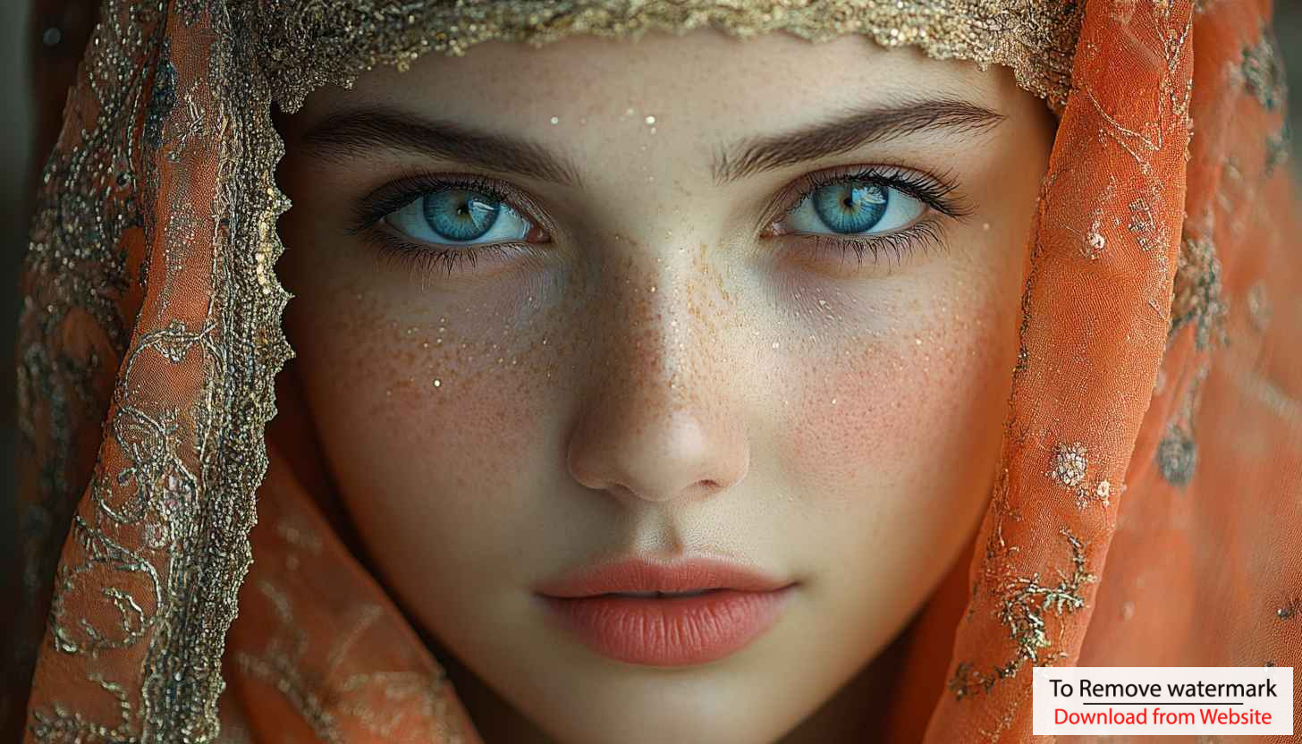 Blue Eyed Woman Wallpaper, Golden Headpiece Portrait, Free Mobile Background Blue Eyed Woman Wallpaper, Golden Headpiece Portrait, Free Mobile Background