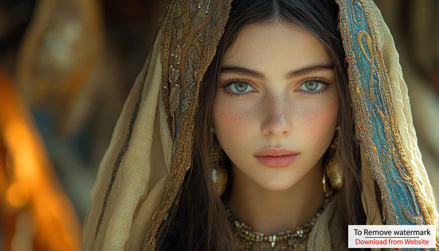 Beautiful Arab Woman Portrait Mobile Wallpaper Authentic Culture Style