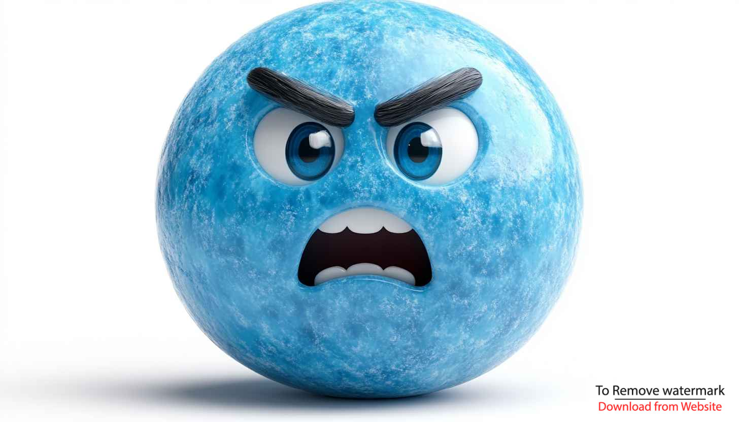 Angry Blue Sphere 3D Render - Funny Mobile Wallpaper Free