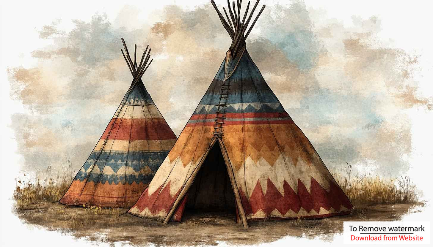 Colorful Teepee Tents Illustration Art Desktop Background Wallpaper Colorful Teepee Tents Illustration Art Desktop Background Wallpaper