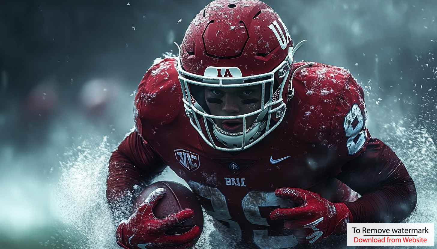 American Football Player Action 4K Mobile Wallpaper, Winter Snow Game American Football Player Action 4K Mobile Wallpaper, Winter Snow Game