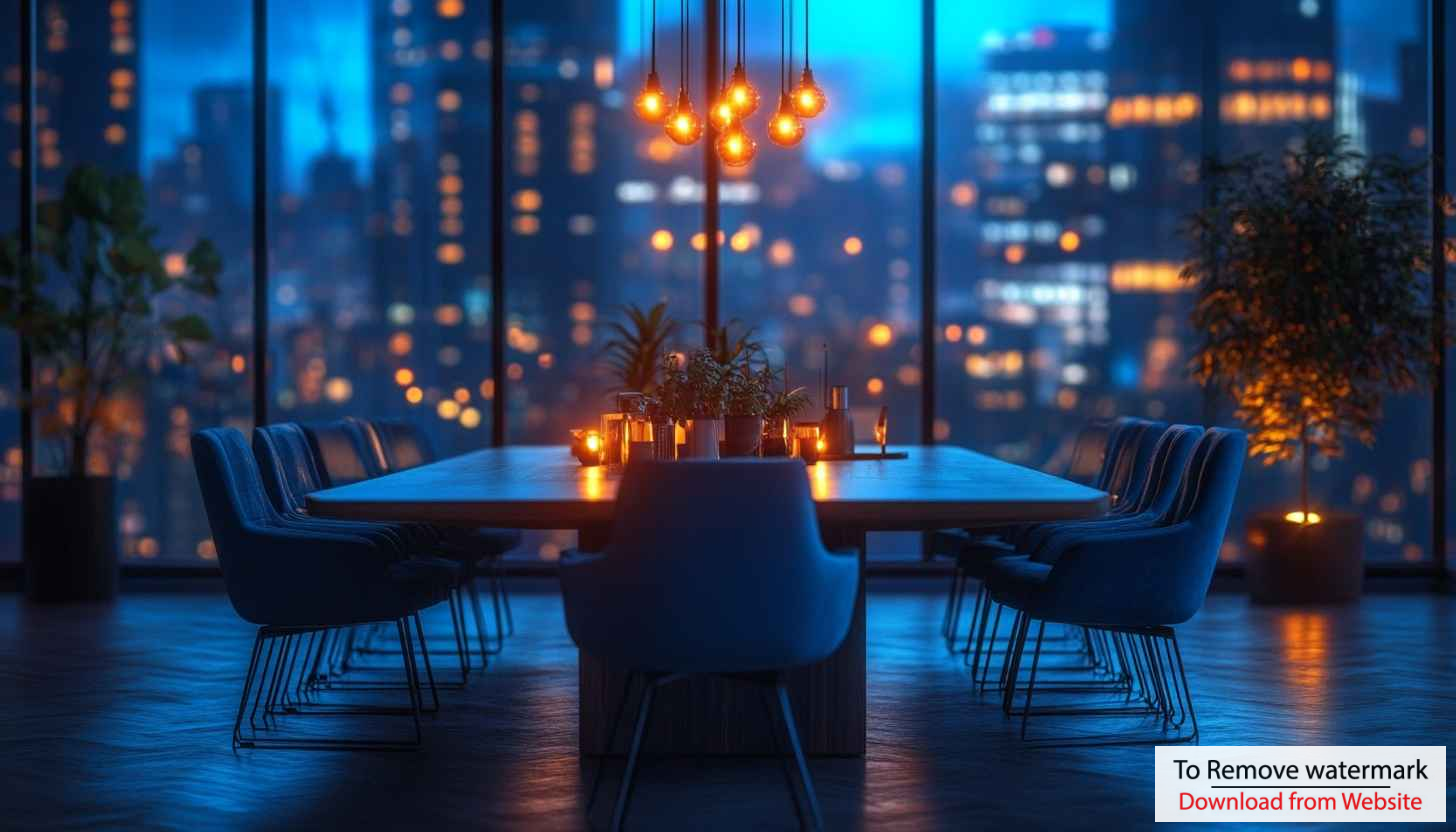 City View Meeting Room Wallpaper, Modern Interior Design Background