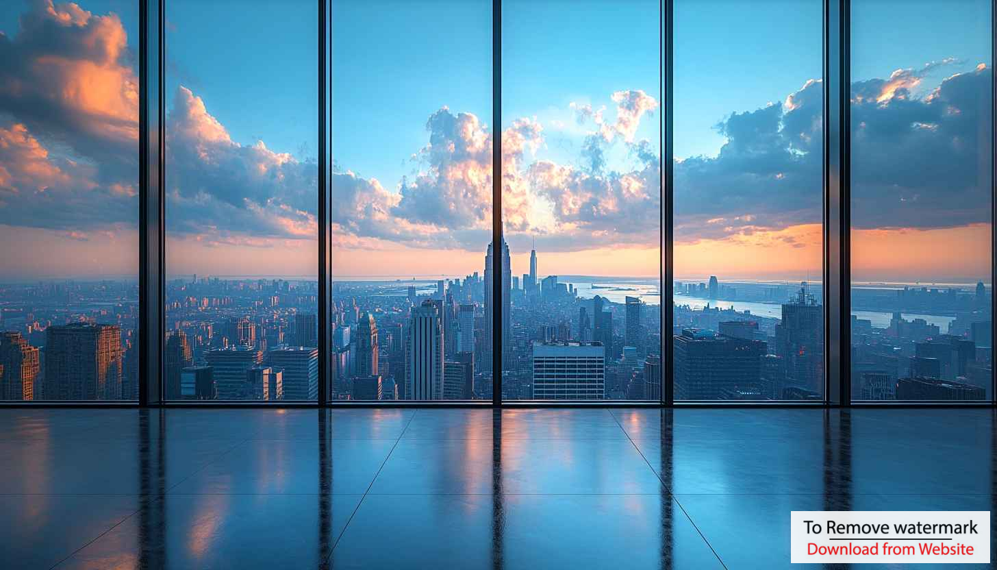 Cityscape Sunset View From Office Window 4K Desktop Wallpaper Cityscape Sunset View From Office Window 4K Desktop Wallpaper