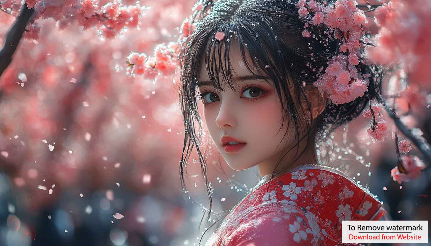Anime Girl Sakura Blossom Mobile Wallpaper Free Aesthetic Spring Background