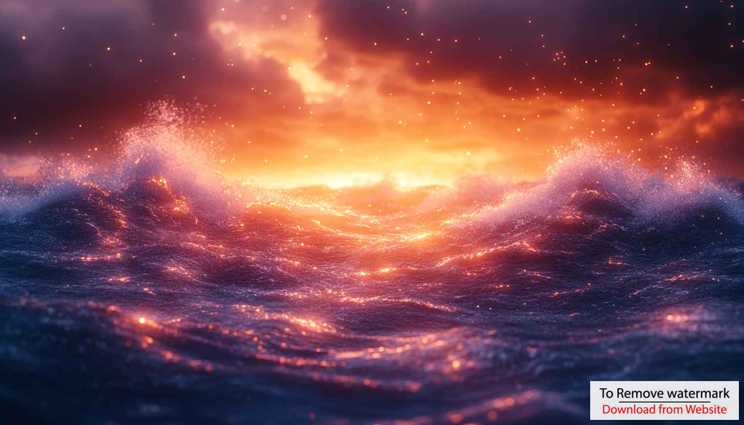 Fiery Ocean Waves Sunset Sky 4K Desktop Background Wallpaper Fiery Ocean Waves Sunset Sky 4K Desktop Background Wallpaper