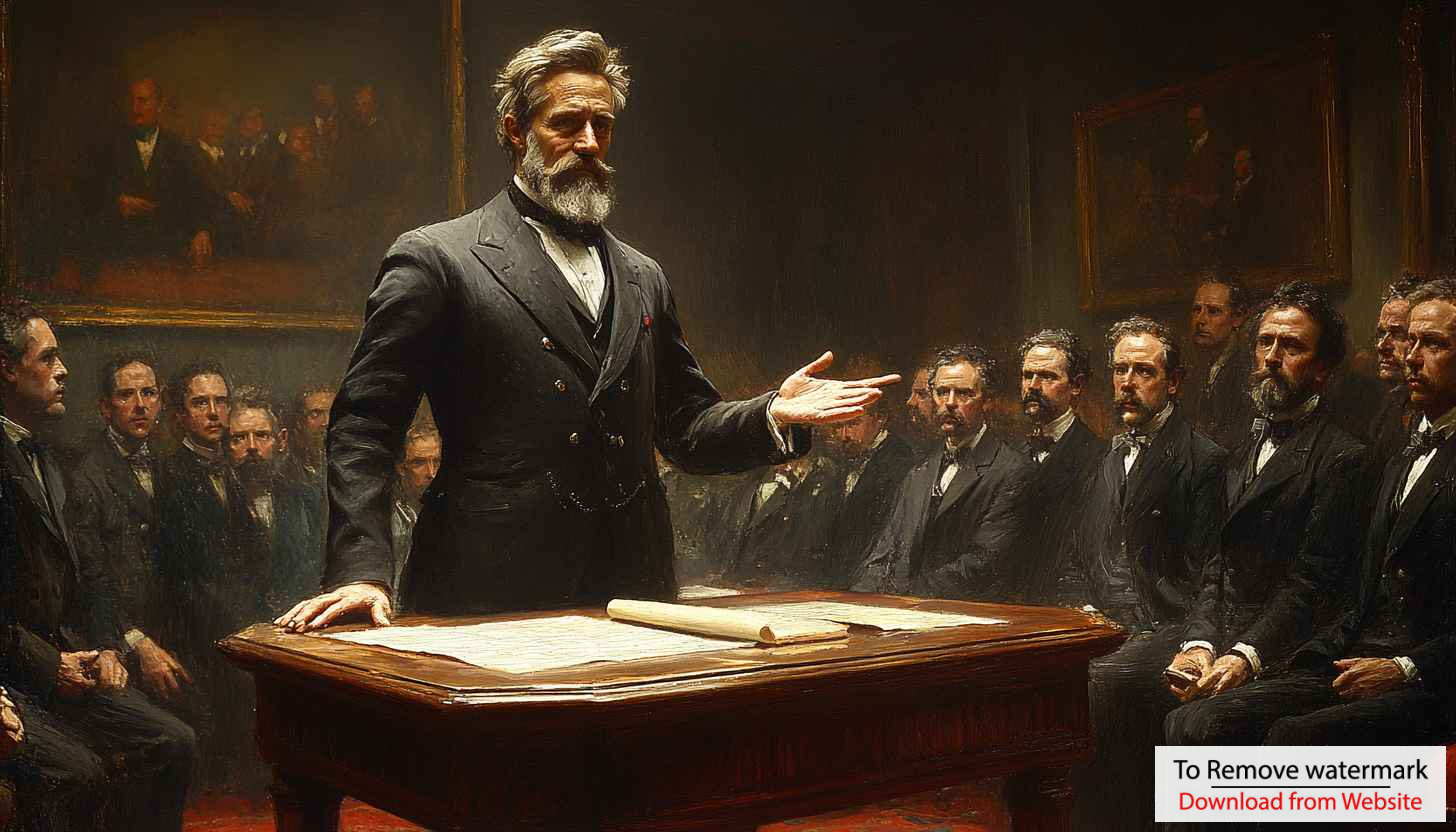 Historical Speech Artwork 4K Desktop Background Vintage Conference Illustration Historical Speech Artwork 4K Desktop Background Vintage Conference Illustration