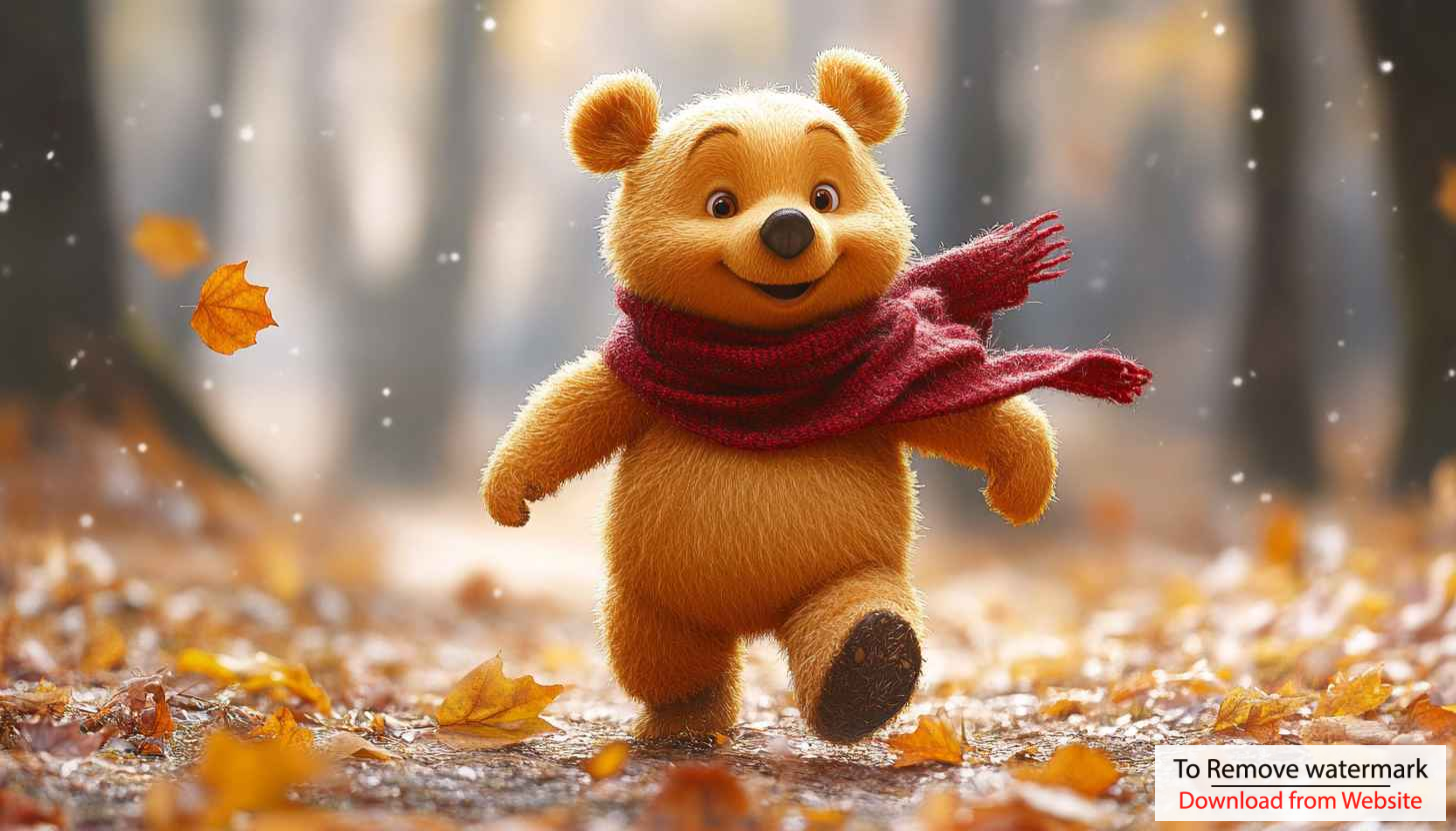 Cute Winnie the Pooh Autumn Leaves Forest Mobile Wallpaper Cute Winnie the Pooh Autumn Leaves Forest Mobile Wallpaper