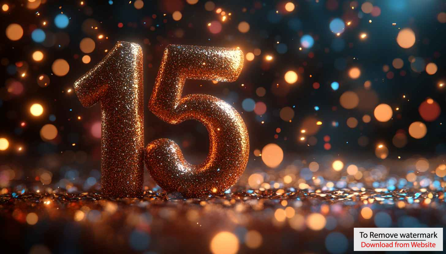 Fifteenth Anniversary Golden Number 15 Sparkle Bokeh Mobile Wallpaper Fifteenth Anniversary Golden Number 15 Sparkle Bokeh Mobile Wallpaper