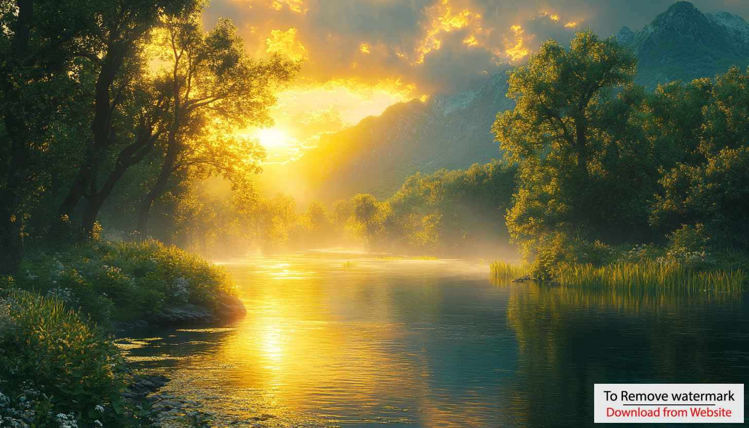 Golden River 4K Desktop Background - Free Nature Wallpaper Golden River 4K Desktop Background - Free Nature Wallpaper