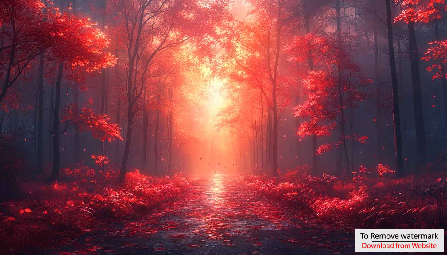 Red Autumn Forest Path 4K Desktop Background Wallpaper Red Autumn Forest Path 4K Desktop Background Wallpaper
