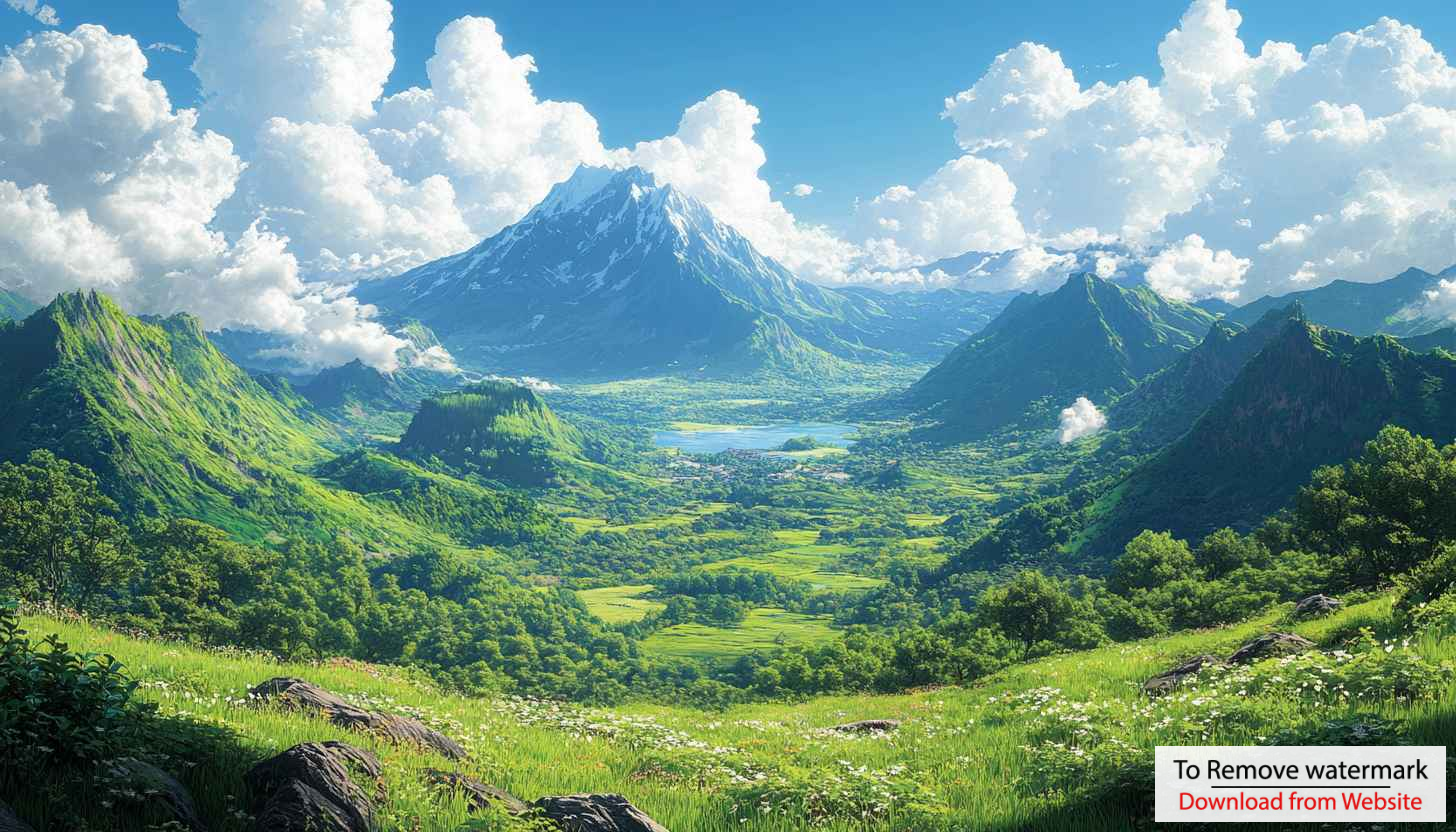 Green Mountain Valley Landscape Wallpaper 4K Desktop Background Nature Scene Green Mountain Valley Landscape Wallpaper 4K Desktop Background Nature Scene