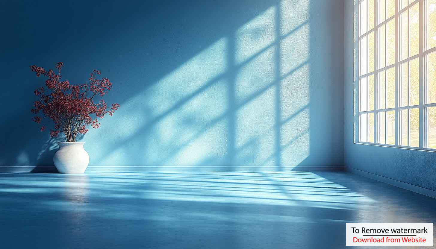 Empty Room with Blue Wall and Vase 4K Desktop Wallpaper Empty Room with Blue Wall and Vase 4K Desktop Wallpaper