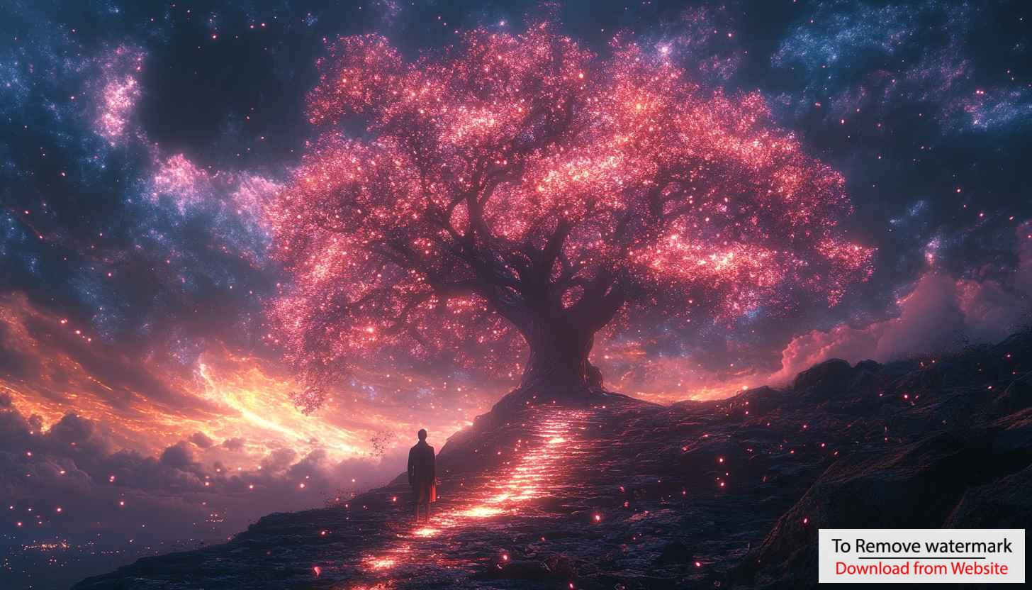 Glowing Pink Tree Fantasy Art Mobile Wallpaper Free 4K Background Glowing Pink Tree Fantasy Art Mobile Wallpaper Free 4K Background