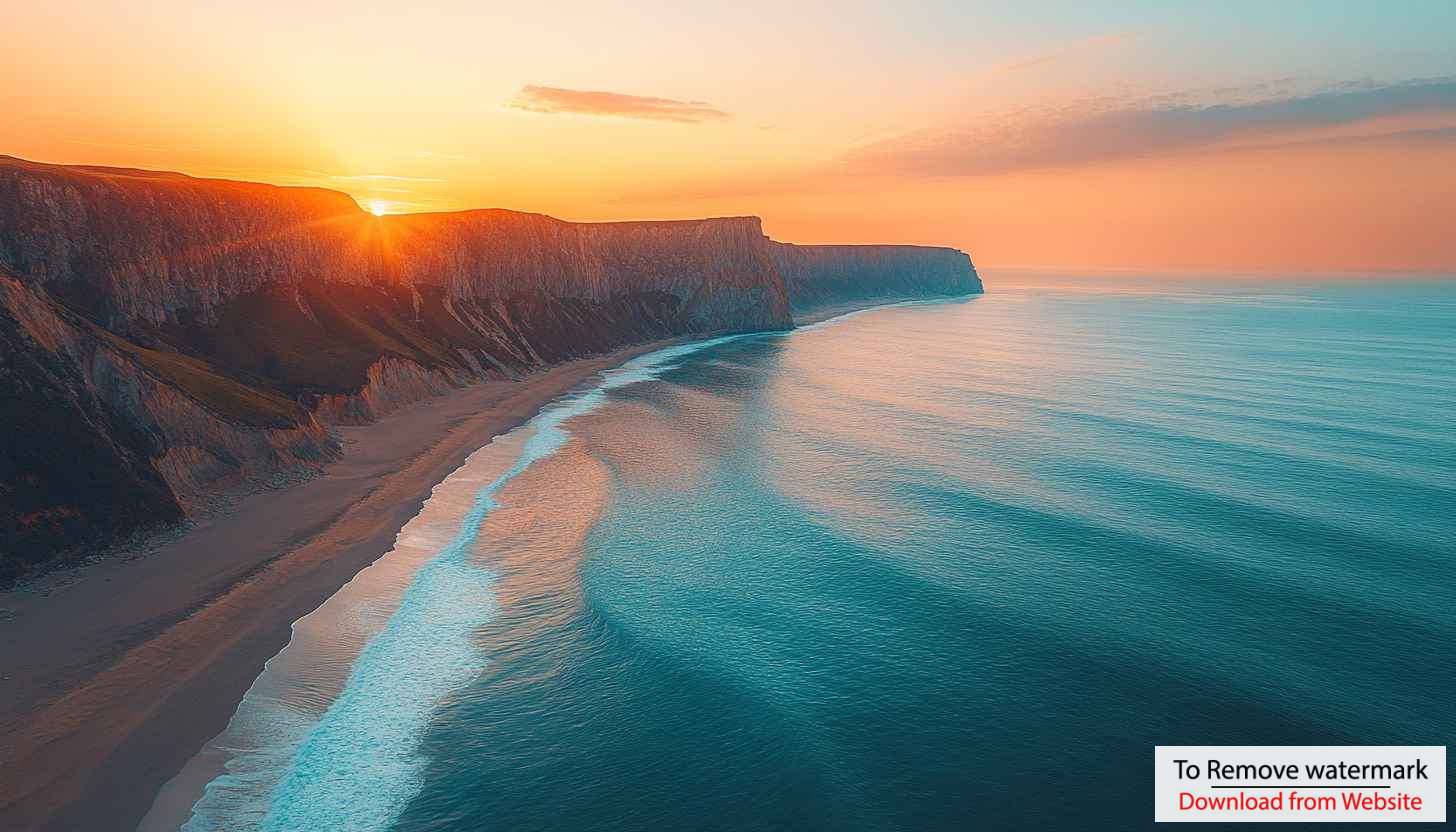 Cliffside Ocean Sunset 4K Wallpaper, Scenic Coastal Desktop Background Cliffside Ocean Sunset 4K Wallpaper, Scenic Coastal Desktop Background
