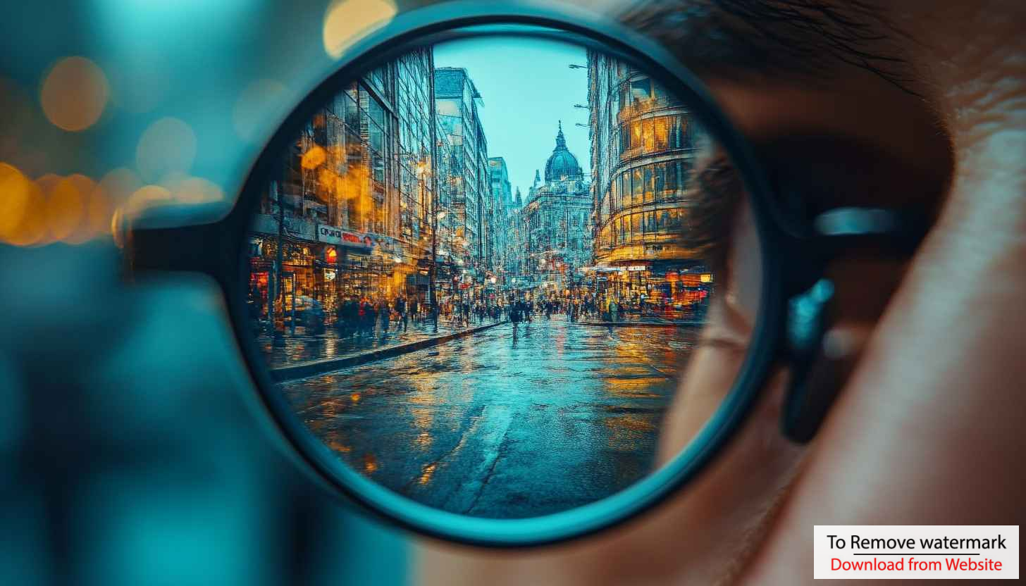Rainy London Cityscape Through Glasses 4K Desktop Wallpaper Free