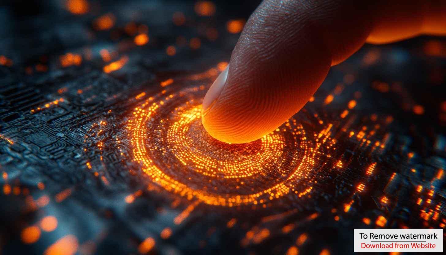 Fingerprint Unlock Technology Mobile Wallpaper, Glowing Circuit 4K Background Fingerprint Unlock Technology Mobile Wallpaper, Glowing Circuit 4K Background