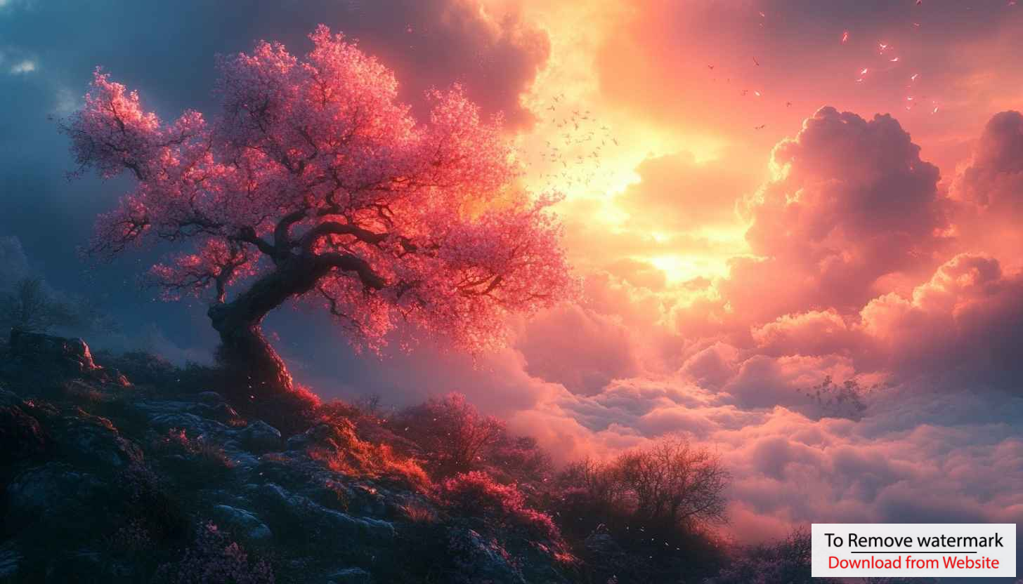 Dreamy Pink Blossom Tree Cloudscape 4K Desktop Mobile Wallpaper Dreamy Pink Blossom Tree Cloudscape 4K Desktop Mobile Wallpaper