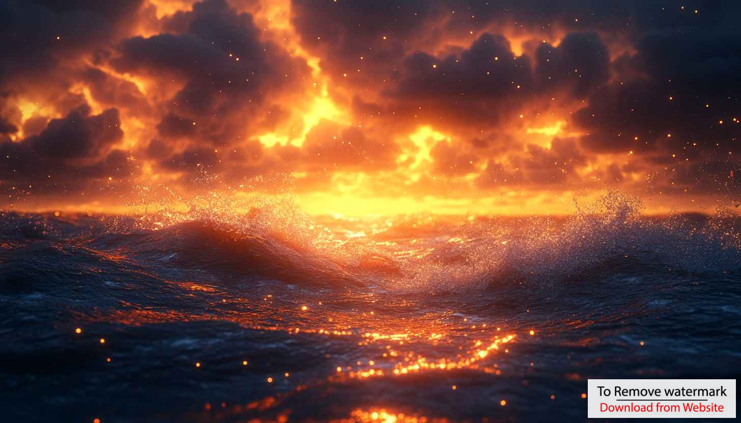 Fiery Sunset Ocean Waves 4K Desktop Wallpaper Free Mobile Background Fiery Sunset Ocean Waves 4K Desktop Wallpaper Free Mobile Background