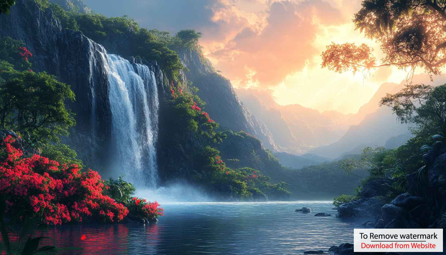 Serene Waterfall Landscape 4K Desktop Background Nature Wallpaper Serene Waterfall Landscape 4K Desktop Background Nature Wallpaper