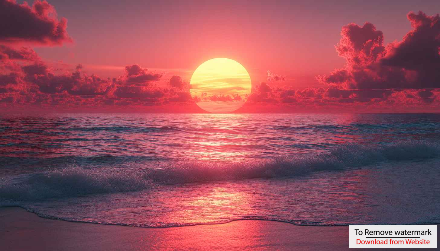 Fiery Red Sunset Ocean View 4K Desktop Background Wallpaper Fiery Red Sunset Ocean View 4K Desktop Background Wallpaper