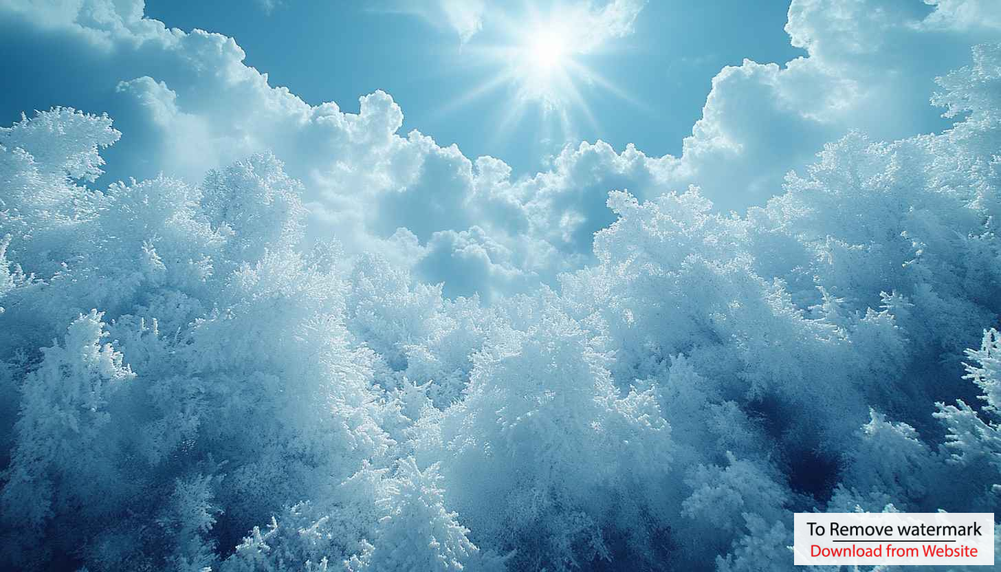 Frozen Winter Trees Sky 4K Desktop Background Nature Wallpaper